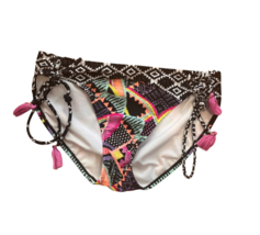 No Boundaries L Bikini Bottoms Swimsuit Tribal Print Tassel Swimwear Sid... - $15.00
