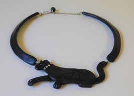 BLACK CAT collar necklace Polymer clay? - £31.92 GBP