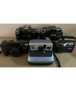 Film Camera Lot: 5 Cameras From Canon, Vivitar, Polaroid, &amp; More UNTESTED - $50.35 CAD