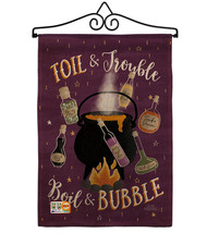 Toil And Trouble Burlap - Impressions Decorative Metal Wall Hanger Garden Flag S - £26.68 GBP