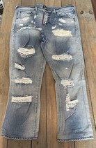 PRPS Demon Slim Fit Heavily Distressed Denim Blue Light Wash Jeans Mens ... - $75.99