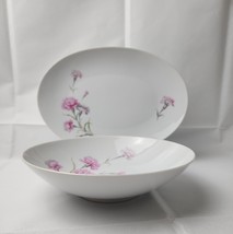 Royal Court  Carnation Vegetable Bowl and Oval Serving Platter 1950&#39;s - $49.49