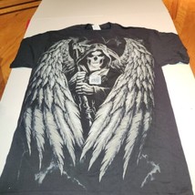 Angel of Death Skull Grim Reaper Black T Shirt size Medium - £10.02 GBP