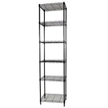 6-Tier Wire Shelving Adjustable Shelves Unit Metal Storage Rack For Laundry Bath - £55.35 GBP
