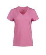 Blue Mountain YKL-9072 Women Short Sleeve V-Neck T-Shirt Chateau Rose He... - $29.47 CAD
