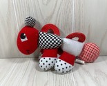 Genius Babies 9&quot; plush red black white baby rattle crinkle caterpillar a... - $20.78