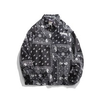 cotton hip hop jacket men autumn spring warm fashion  clothing printed oversized - £175.77 GBP