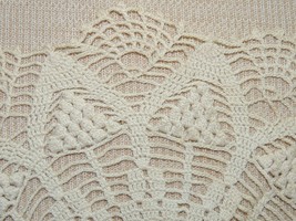 Vintage Doily 11.5&quot; handmade crochet knit knitted beige kitsch home hand... - $8.09