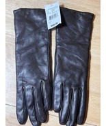 Size 6 1/2 NEW Bloomingdale&#39;s Color: Luggage Leather Gloves with Cashmer... - £31.62 GBP