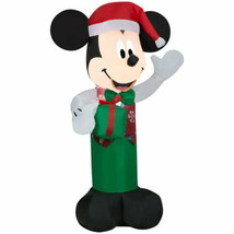 Gemmy Mickey Mouse with Present and Santa Hat 3.5 Foot Inflatable - £28.64 GBP
