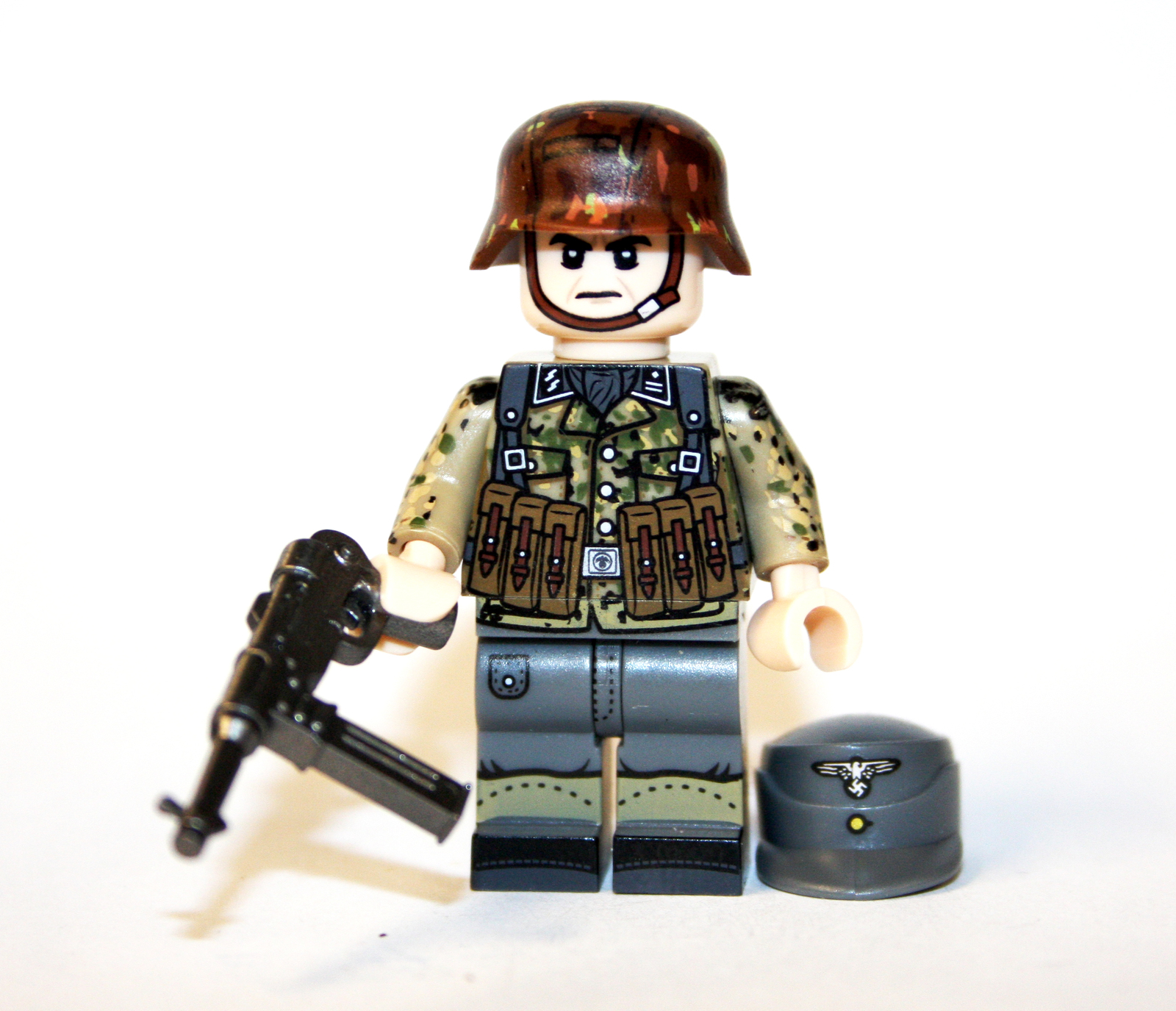 Building Waffen Ss Pea Dot Camo Ww2 Army Mp40 Minifigure Custom - $8.10