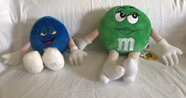 M&amp;Ms World MARS Blue Boy &amp; Green Girl Plush Candy - £19.58 GBP