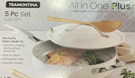 Tramontina 5Qt.All-in-One Plus(White)Ceramic 5Pc.Set. One Pan To Steam,S... - $30.69