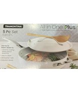Tramontina 5Qt.All-in-One Plus(White)Ceramic 5Pc.Set. One Pan To Steam,S... - $562.81 MXN