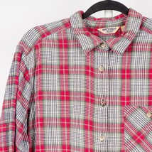 Northwest Blue Button Down Shirt L Mens VTG Plaid Gray Red Cotton Thin F... - £18.85 GBP