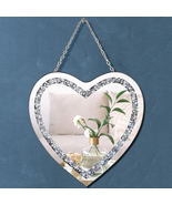 Diamond Heart Shaped Silver Mirror With Silver Stainless Steel Chain 12x... - £24.48 GBP