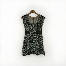 American Eagle Fit/Flare Skater Dress Mint Leopard  Peekaboo Back Women’... - $13.86