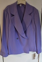 NWT Womens Plus 18W Anne Klein Blue Double Breasted Wool Blazer - $723.43 MXN