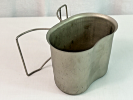 Genuine US Military Stainless Canteen Cup w/ Handle, Marked U.S, 88 PAC FAB - £11.68 GBP