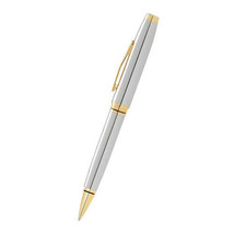 Cross Cross Coventry Lustrous Chrome Ballpoint Pen - w/ Gold Tone - £41.33 GBP