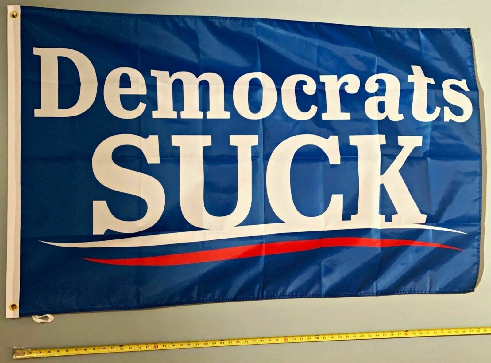Primary image for Trade Winds DONALD TRUMP FLAG Democrats Suck Blue 2024 USA Sign 3x5' Premium Qua