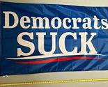 Trade Winds DONALD TRUMP FLAG Democrats Suck Blue 2024 USA Sign 3x5&#39; Pre... - $5.78
