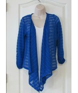 Rafaella Drape Open Front Sweater Blue or Red Women&#39;s Sz S-M NWT MSRP$58 - $22.25