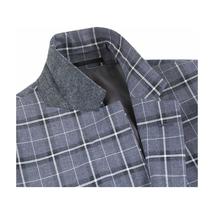 Mens Suit RENOIR English Plaid Window Pane Stretch Slim Fit Comfort 293-14 Gray image 6