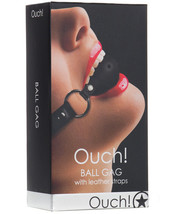 Shots Ouch Ball Gag W/leather Straps Black - $12.24