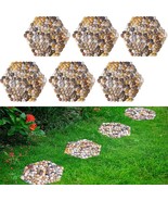 6 STEPPING STONES River Rock LIMESTONE Hexagon Garden Pathway Yard Lawn ... - $53.95 CAD