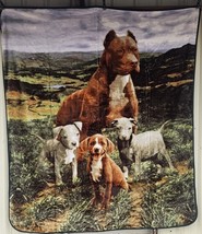 Pitbull Family Dog Puppy Terrier Pit Bull Bully Queen Size Blanket Bedspread - $63.25