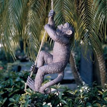 Outdoor Monkey Garden Statue Climbing Hemp Rope - £127.40 GBP