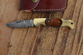 damascus custom made tanto folding pocket knife From The Eagle Collection m4333 - £31.06 GBP