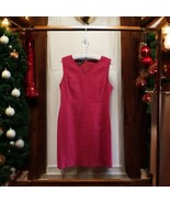 Vintage Laura Ashley Women&#39;s Size 12 Red Linen Sleeveless Knee Length Dr... - $38.61