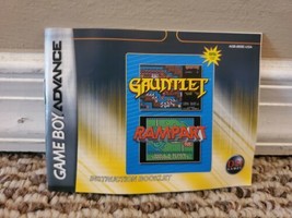 Gauntlet/Rampart Nintendo Gameboy Advance Instruction Booklet Manual Only - £4.54 GBP