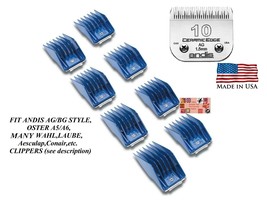 Andis 8pc Guide Attachment Comb&amp;Ceramic Edge 10 Blade*Fit Many Oster,Wahl Clipper - £51.94 GBP
