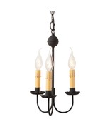 3 Arm WROUGHT IRON CHANDELIER Colonial Light in Textured Black USA Handc... - $5,500.67 MXN