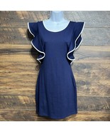Babydoll Shift Dress Navy Blue Medium Women Flutter Sleeve White Trim Ca... - €21,37 EUR Babydoll Shift Dress Navy Blue Medium Women Flutter Sleeve White Trim Ca... - €21,37 EUR