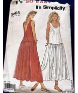 Simplicity It&#39;s So Easy 9665 Drop Waist Pullover Long Dress Sz 10 to 20 - $20.47 CAD