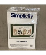 Simplicity Counted Cross Stitch Kit 05578 Save Our Wildlife Elephant Pan... - £10.11 GBP