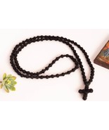 100 Black Monastic Orthodox Prayer rope Plain woolen rosary easter gift family - £25.18 GBP