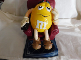 M Ms Yellow Lazy Boy Recliner Easy Chair Candy Dispenser Blue Base 8 Inches Tall - $12.99