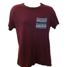 On The Byas Men&#39;s Medium Maroon Burgundy Knit Top T-Shirt Medium Casual Style - £13.98 GBP