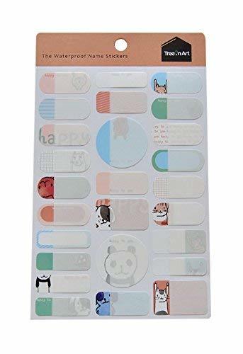 Set of 5 Pcs Cute Blank Name Tags Waterproof Label Stickers Animals Light Orange - £9.08 GBP