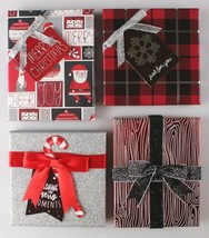 (Set of 4) Christmas Gift Card Holder Boxes with Ribbon &amp; To From Printed Tags - £3.94 GBP