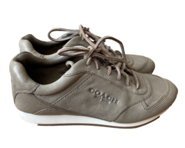 COACH Raeann Leather Shoes Sneaker with Leather Laces 7 Classic Sport - £55.78 GBP
