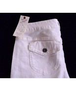 Simply Vera Wang Petite 10 10P White Denim Roll Cuff Capris Jeans - £31.86 GBP