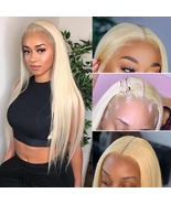 HD Lace Frontal Wig T Part Blonde Straight Brazilian Human Hair Wigs For... - $115.00