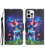 iPhone 15 Pro Max Leather Phone Case with Bottle Butterfly Design - £17.66 GBP