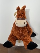 Jellycat Bunglie Horse Pony Plush Soft Brown Stuffed Animal Ribbon - £12.79 GBP